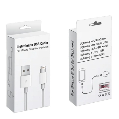 Προσαρμοσμένο κουτί χαρτιού Spot UV USB καλώδιο φορτιστή καλώδιο δεδομένων συσκευασία κουτί σχεδιασμός