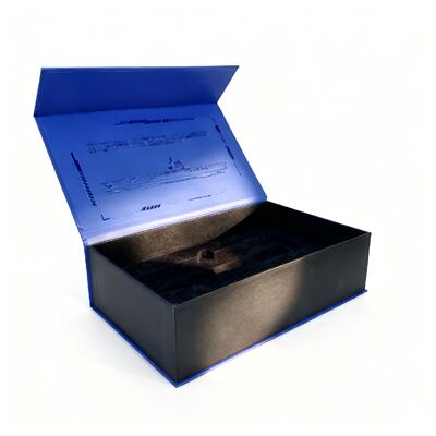 Luxury 3D Embossed Magnetic Flip Gift Box Custom Logo Printed Packaging Box Souvenir Box With EVA Insert