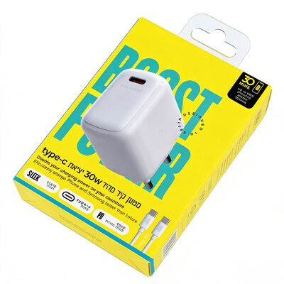 Προσαρμοσμένο Λογότυπο Τυπωμένο Κουτί Συσκευασίας Φορτιστή USB-C 30W με Παράθυρο Κρεμαστού Γάντζου Blister για Φορτιστές Τηλεφώνων